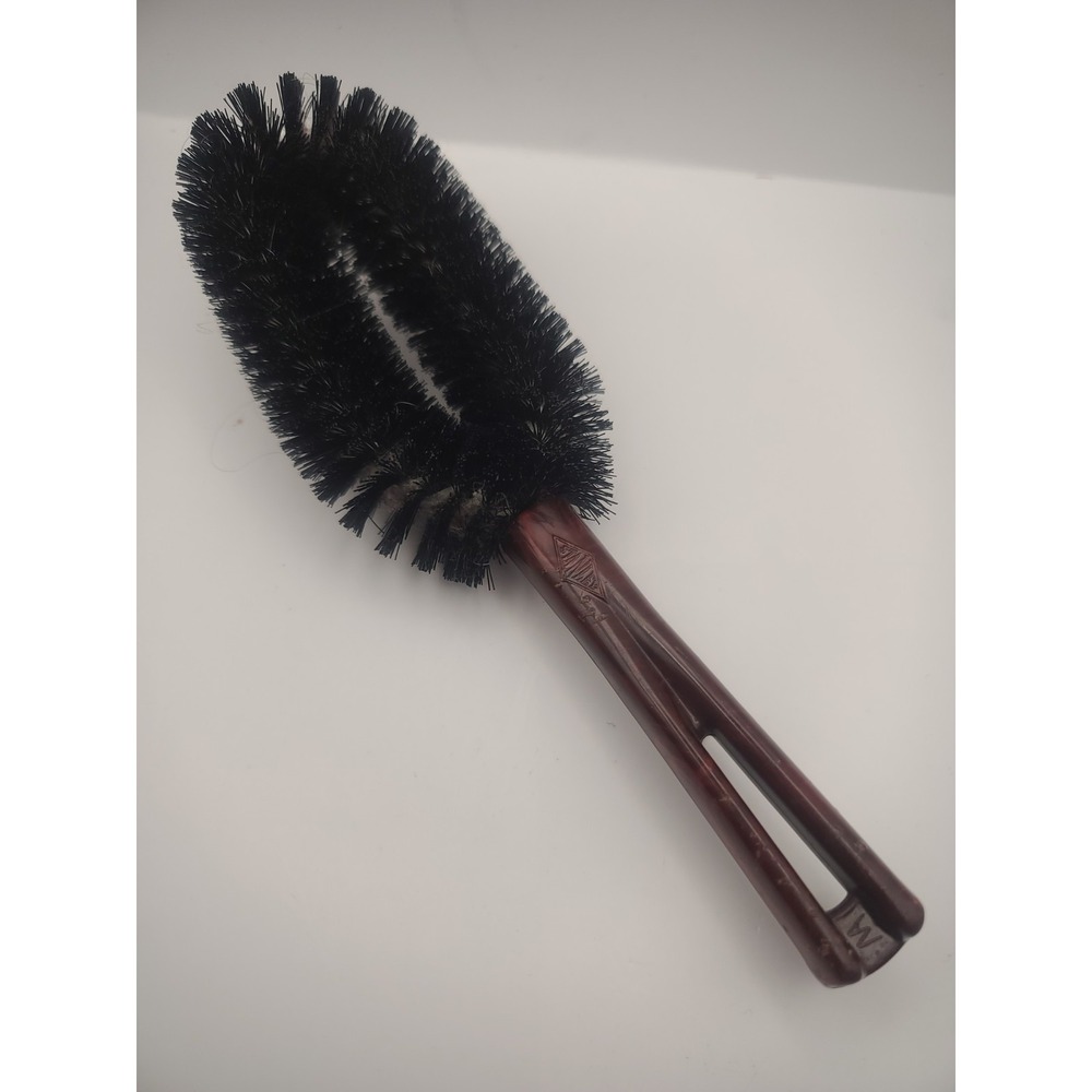 Vintage Stanley Home Products Clothes Lint Brush Bakelite Wood Grain Handle VTG